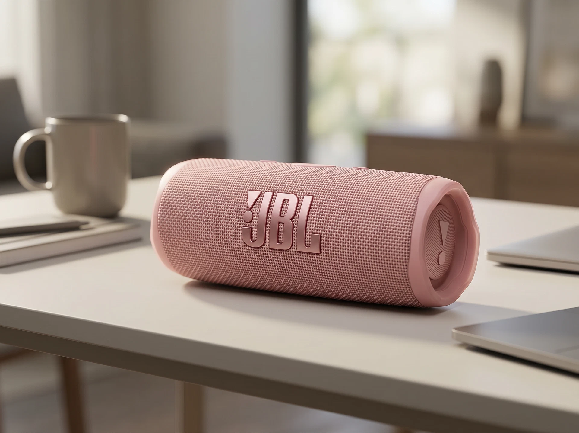 JBL Flip 6 розовый в интерьере — компактная портативная акустика