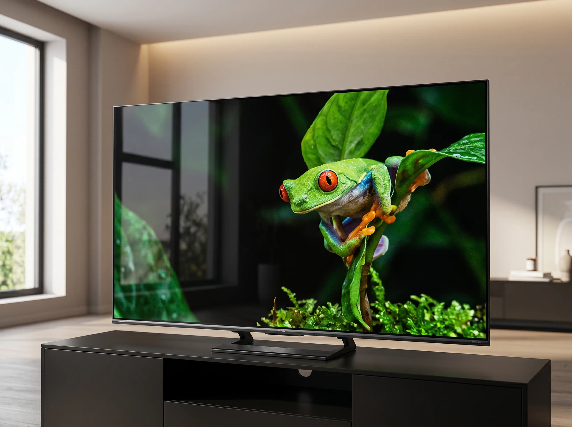 ULED телевизор Hisense 65E8S 4K Ultra HD - фото в интерьере