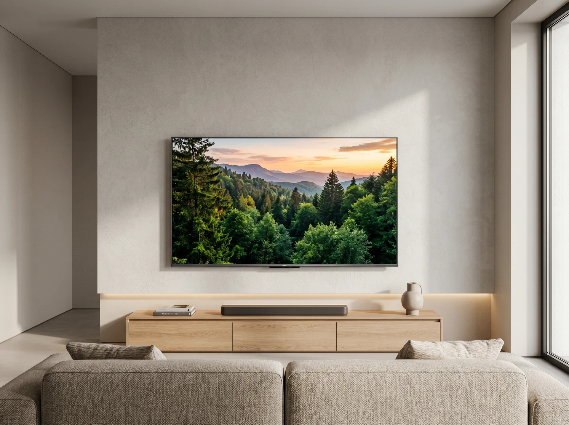 ULED телевизор Hisense 55E8S 4K Ultra HD - фото в интерьере