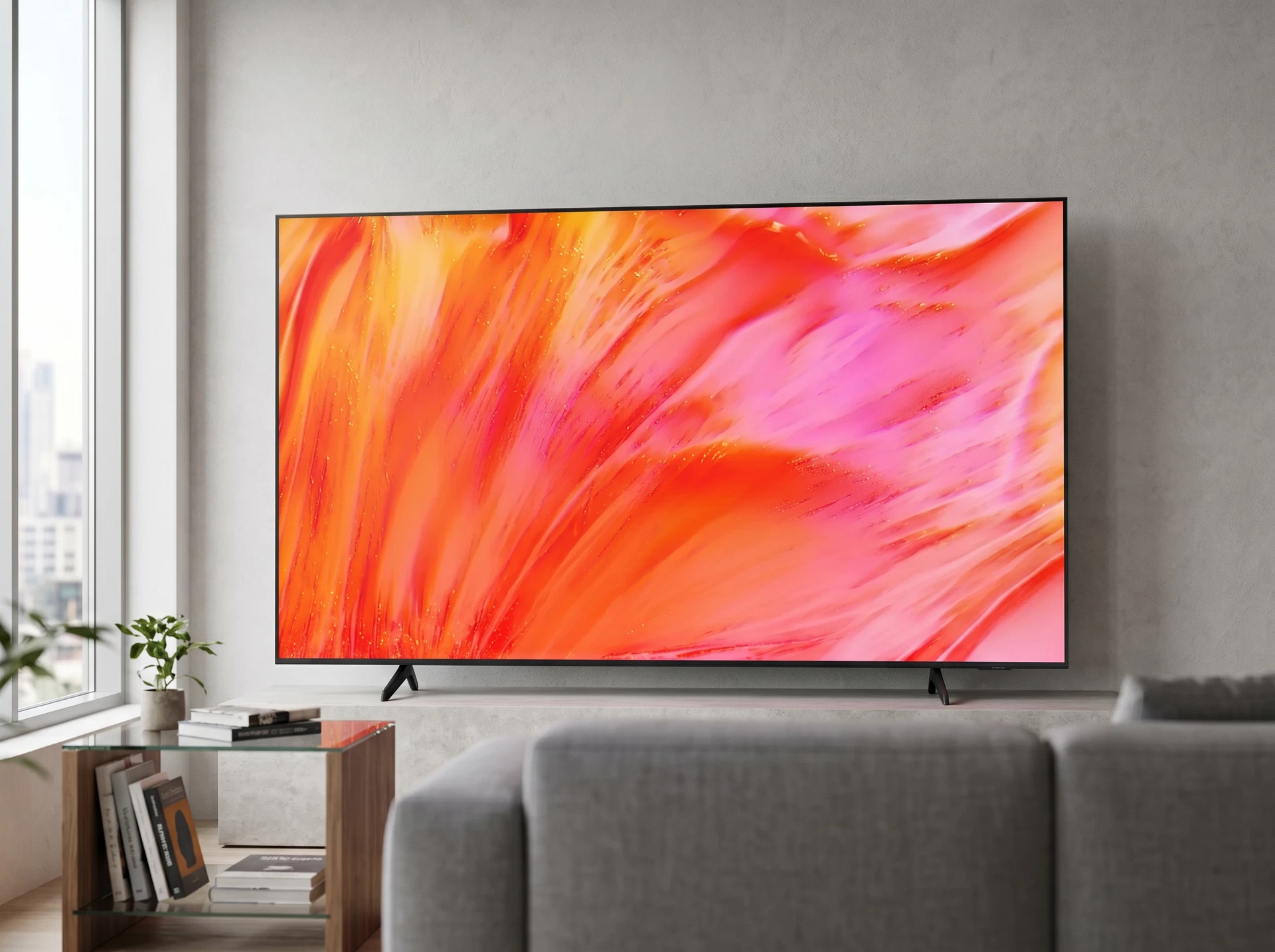 Samsung UE98U9000HUXPY 98 дюймов — телевизор в интерьере гостиной большого формата