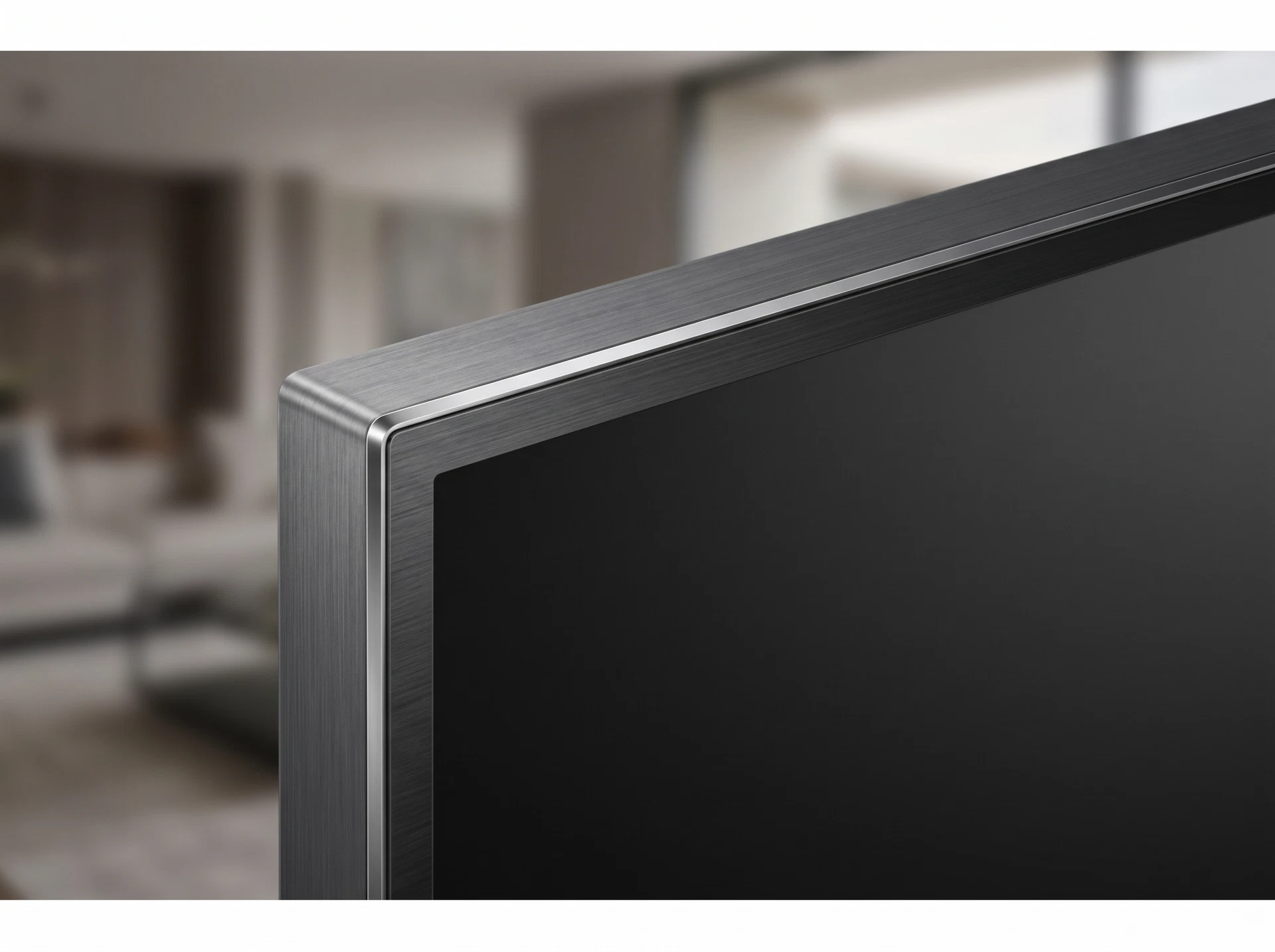 Samsung UE98U9000HUXPY — телевизор на подставке в современном интерьере, дизайн корпуса